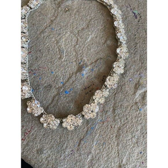 Estate Necklace Rhinestone Glam 1950s NG Collar Beautiful Hollywood - Picture 5 of 10